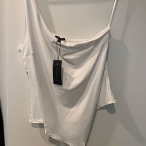 One sleeve white bodysuit